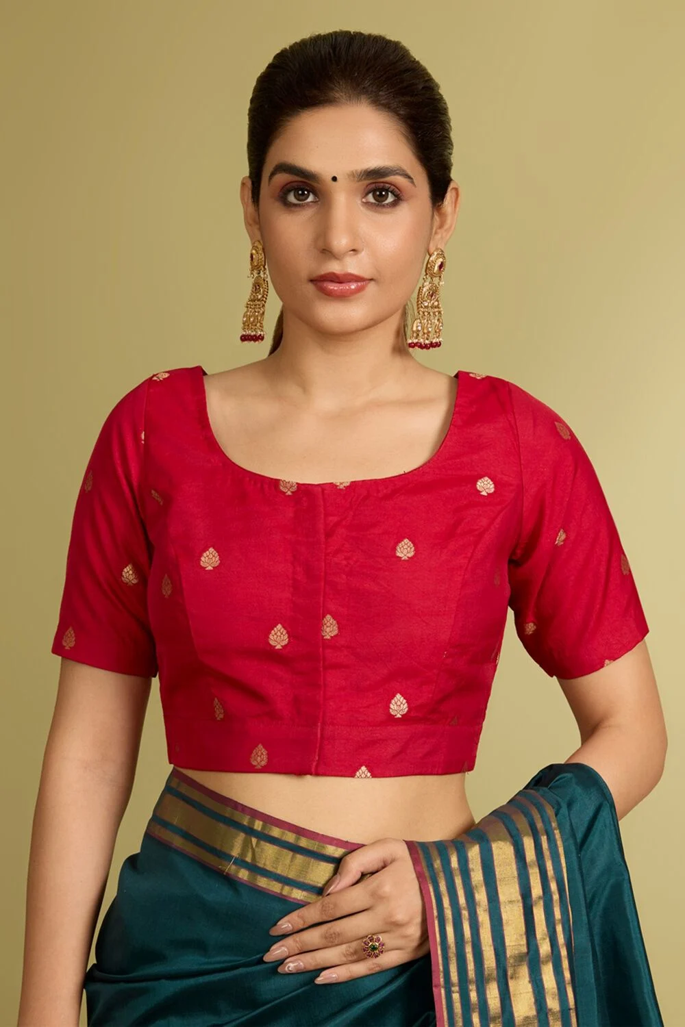 Golden Aura Pure Silk Blouse